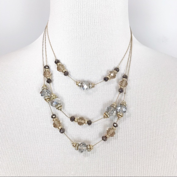 White House Black Market Jewelry - NWT WHBM 3 Tiered Beaded Necklace White House Black Market Jewelry - NWT WHBM 3 Tiered Beaded Necklace